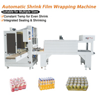 Machine d'emballage rétractable automatique pour bouteilles d'eau multi-packs et canettes de bière avec tunnel de film PE