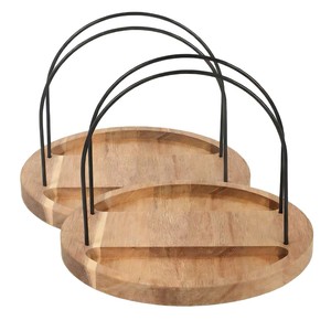Wooden <b>Rotating</b> Condiment <b>Rack</b> With <b>Spice</b> Jars And Oil Bottles Kitchen Storage Lazy Susan Organizer - Product Image 5