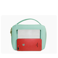 Pochette de maquillage en PVC Transparent à fermeture éclair, étui de trousse de toilette Portable étanche avec fenêtres transparentes
