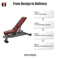 Banc de musculation réglable et durable, dossier multi-positions, coussin épais, cadre renforcé, usage commercial intérieur, salle de sport, musculation