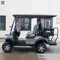 Voiturette de golf électrique 4 places gris 72V à énergie solaire avec roues tout-terrain rehaussées de 14 pouces pour les centres de villégiature et les communautés