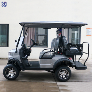 Carrito de <span class=keywords><strong>Golf</strong></span> Eléctrico de 4 Plazas, con Ruedas Todoterreno de 14 Pulgadas, Elevado, Color <span class=keywords><strong>Gris</strong></span>, de 72V, con Energía Solar, para Complejos Turísticos y Comunidades - Product Image 4