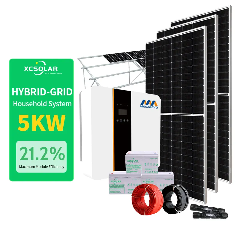 Ganze komplette Energie Growatt Hybrid 5kW 10kW Sonnensystem für Haus balkon Verwendung mit Batterie aus China //