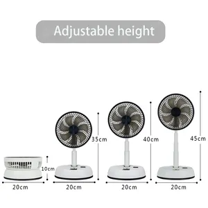 Pedestal plegable Almacenamiento telescópico Ajustable Recargable Mini ventilador 3 en 1 Batería recargable Ventilador de soporte de mesa de escritorio USB