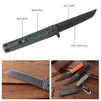 Couteau pliant Bochen G10 avec manche en fibre de nylon, couteau de poche pour le camping, la randonnée et la chasse, idéal pour un cadeau, orange, vert, kaki