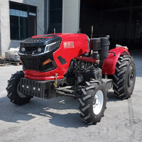 50PS 60PS 70PS 80PS 4WD Mini-Obstgarten-Gewächshaus-Traktor mit Hydraulischer Heckhebung und Rotationspflug, Komplettes Landwirtschaftsgerät
