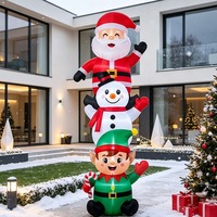 Unigz Modèle Gonflable de Noël pour Extérieur, Père Noël, Bonhomme de Neige, Poupée Verte, Dessin Animé, avec Lumières LED