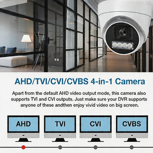 <span class=keywords><strong>Enregistreur</strong></span> vidéo numérique 2MP 4-en-1 avec caméra coaxiale filaire CCTV HD, dôme de sécurité à double éclairage analogique et micro intégré - Product Image 3