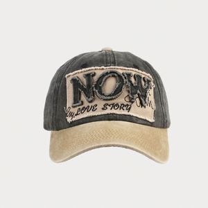 Casquette de baseball en coton délavé pour homme, style mode, avec broderie à patchs, visière incurvée souple, logo, coloris assortis, protection solaire, idéale pour l'été et le sport - Product Image 5