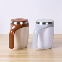 Mug auto-mélangeur en acier inoxydable de 380 ml avec bouton-poussoir et couvercle amovible pour café instantané, lait et cacao – Vente en gros