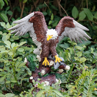Statue d'aigle chauve en résine réaliste - Plumes détaillées et base en branche d'arbre, sculpture d'animal réaliste, idéale pour la décoration intérieure