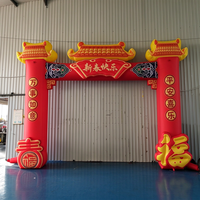 Arche gonflable professionnelle double du Dieu de la Richesse en tissu Oxford, décoration pour événements et fêtes du Nouvel An chinois