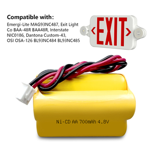 Batería Recargable Nicd AA 700mah 4.8V para Lithonia ELBCS06, ELB-CS06, MAG93NC487; Simkar; Cooper; Exell EBE-43 - Product Image 4