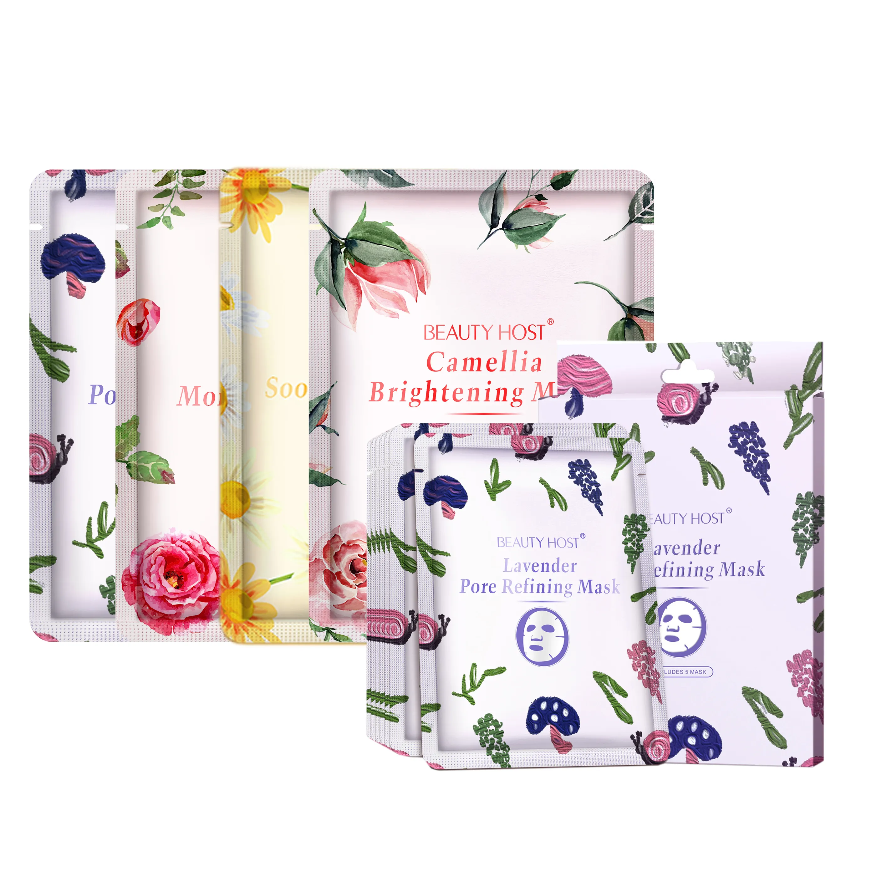 Customize Flower Face Mask Skin Care Facial Sheet Mask Korean