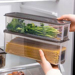 Boîte de rangement rectangulaire transparente <span class=keywords><strong>empilable</strong></span> pour céréales et pâtes italiennes, en plastique, avec mesure quantitative - Product Image 3