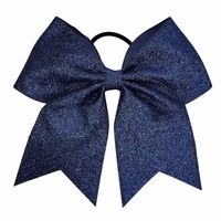Grand nœud de cheerleading scintillant de 8 pouces pour filles, accessoires pour cheveux, grand nœud avec boucle élastique noire, chouchous pour cheveux