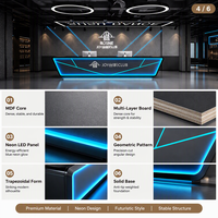 Comptoir de caisse et de réception moderne de style industriel et de luxe léger pour club de billard, hôtel, bar, cybercafé, salle de sport, lounge chicha