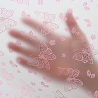 Film mat robuste 5S, motif papillon, papier d'emballage floral semi-transparent, vente en gros