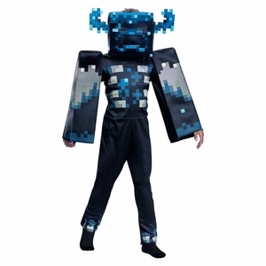 Costume Minecraft Enderman pour enfant, tenue de cosplay, costume de performance pour Halloween, design bleu pixel - Product Image 1