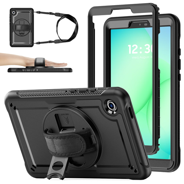 360 Rotating Tablet Case for Samsung Tab A11 8.7" SM-X133 X135 with Stand Screen Protector Shoulder Strap Protective Case Cover