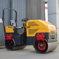 Nouveau Compacteur à Double Tambour pour Travaux de Chantier, Mini Compacteur Routier de 1 Tonne avec Double Tambour