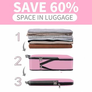 4pcs Expandable Luggage <b>Suitcase</b> Organizer Travel Accessories Packing Cubes Light Weight Compression Bags - Product Image 4