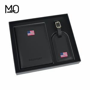 Juego de <span class=keywords><strong>Regalo</strong></span> Personalizado de Porta Pasaportes con Bloqueo RFID y Etiqueta para Equipaje, Impresión Serigráfica Hecha a Mano, Accesorios de Viaje, Recuerdo - Product Image 2