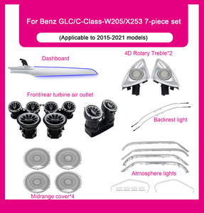 Kit d'éclairage ambiant intérieur SJC Upgrade X253 pour <span class=keywords><strong>Mercedes</strong></span>-Benz Classe C <span class=keywords><strong>GLC</strong></span> W205, LED 64 couleurs, accessoires décoratifs LHD/RHD - Product Image 6