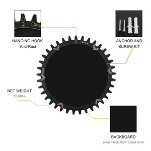 <span class=keywords><strong>Espejo</strong></span> Redondo de Madera de 17 Pulgadas, Decoración <span class=keywords><strong>para</strong></span> el Hogar, <span class=keywords><strong>Espejo</strong></span> de Pared <span class=keywords><strong>para</strong></span> Baño y Sala de Estar - Product Image 5