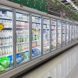 <span class=keywords><strong>Vitrine</strong></span> réfrigérée commerciale à 4 portes, multi-étagères, mince, avec portes vitrées, pour supermarché - Product Image 6