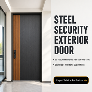 Puerta de Entrada de Seguridad de Acero, Exterior, Antirrobo, Insonorizada, Impermeable, con Cerradura Inteligente, Tamaño y Grosor Personalizados para Casa o Villa - Product Image 1
