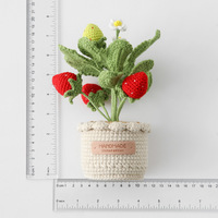 2025 Zoete Gehaakte Bloemen Aardbei Fruit Gepotte Gehaakte Ambachten Home Decor Nieuwigheid Valentijnsdag Geschenken