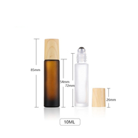 Rouleau noir mat sur bouteille rouleau en verre givré clair de 10ml sur bouteille avec boule en acier inoxydable en métal pour huile essentielle de parfum