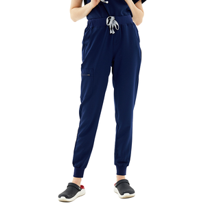 Pantalones Médicos Personalizados Unisex Azul Marino de Spandex/Poliéster Tejido, con Cordón Ajustable, Estilo Jogger Cargo, Uniformes de Enfermería - Product Image 2