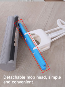 Serpillère éponge auto-essoreuse Realida avec manche extensible en acier inoxydable, auto-nettoyante et réutilisable pour le nettoyage des sols en mélamine - Product Image 5