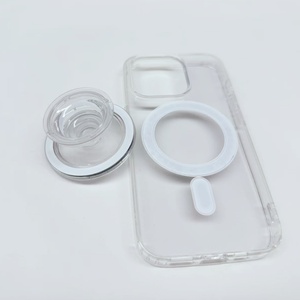 Étui de téléphone magnétique transparent avec support magnétique détachable 2-en-1, étui de protection antichoc pour iPhone/Samsung - Product Image 4