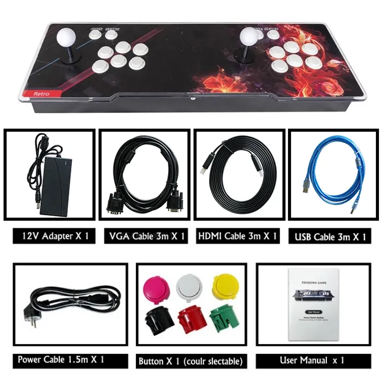 2 Player Home Version Game Console DIY Arcade Kit with Joystick and Buttons