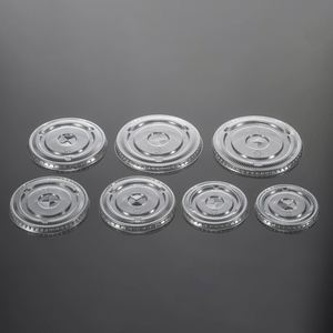 Couvercle en plastique jetable à prix d'usine, 98 mm, 95 mm, 90 mm, transparent, en PET, plat, anti-fuite, pour gobelet à café - Product Image 2