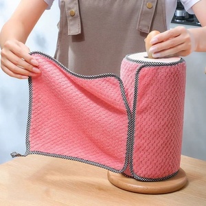 PINKDETAIL Chiffon de cuisine en microfibre laminée, anti-adhésif, épais, pour le nettoyage de table, absorbant, éponge à récurer - Product Image 1