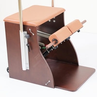 Chaise Wunda portable Tmax avec roues de transport, équipement de Pilates pour studio, chaises de Pilates en chêne rouge, logo et couleur personnalisés, CE ISO
