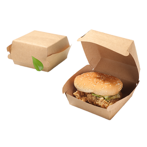 Caja de Cartón Corrugado Personalizada para Hamburguesas con Acabado Barnizado Desechable - Product Image 1