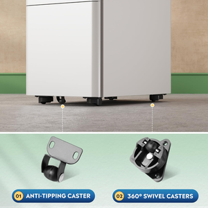 Armoire de classement mobile commerciale en acier avec tiroirs, verrouillage centralisé et pieds mobiles verrouillables - Product Image 4