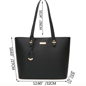 Sac fourre-tout tendance pour femme, couleur unie, grande capacité, avec poignées, pour le bureau, les affaires, le travail, l'école, l'université - Product Image 2