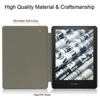 Casing Pelindung E-book Khusus untuk Kindle Paperwhite Generasi ke-13 2026 7 inci, Anti-guncangan, Bahan Kulit PU dengan Cangkang Belakang Keras PC