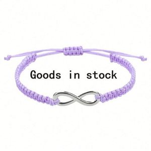 Pulsera de Diseño Nuevo y Moderno, Personalizable, de Acero Inoxidable, Ajustable, con Cuerda de Fibra, con Símbolo de Infinito, para Mujer - Product Image 4