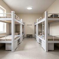 Lit superposé métallique robuste pour dortoir commercial, démontable en kit plat, pour logement scolaire, commande en gros, OEM disponible