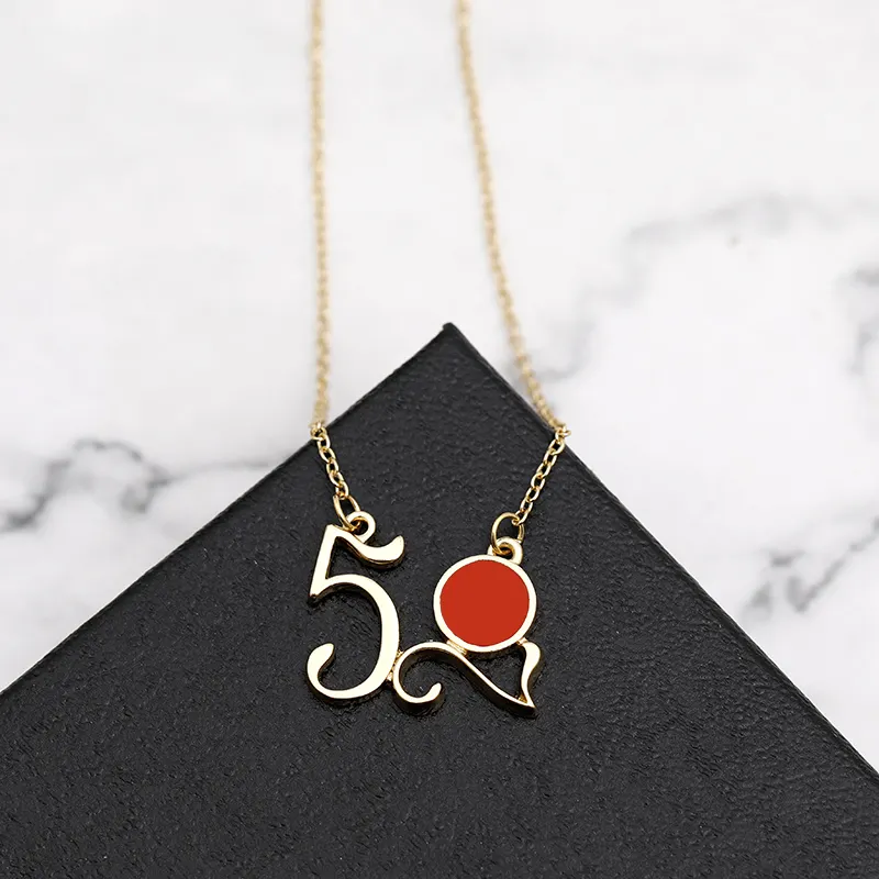 Valentine's Day Gift 520 Number Pendant Necklace Gold Plated Jewelry Customized Souvenir Accessories 520 Means I Love You