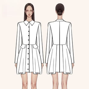 4195 tela personalizada, venta al por mayor, <span class=keywords><strong>Vestido</strong></span> <span class=keywords><strong>camisero</strong></span> largo elegante para mujer, <span class=keywords><strong>Vestido</strong></span> <span class=keywords><strong>camisero</strong></span> informal de manga larga con cinturón <span class=keywords><strong>Midi</strong></span> Vintage para pedidos a granel - Product Image 2