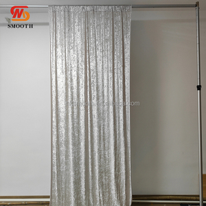 SMOOTH Custom Size Wedding Events Party Decorative Plain Drapery <b>Curtain</b> <b>Crushed</b> <b>Velvet</b> Fabric Backdrop - Product Image 3