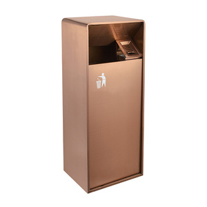 Stainless Steel Outdoor Trash Can With Ashtray Integrated Sorting <b>Bin</b> For Hotel And Public Use - Product Image 3